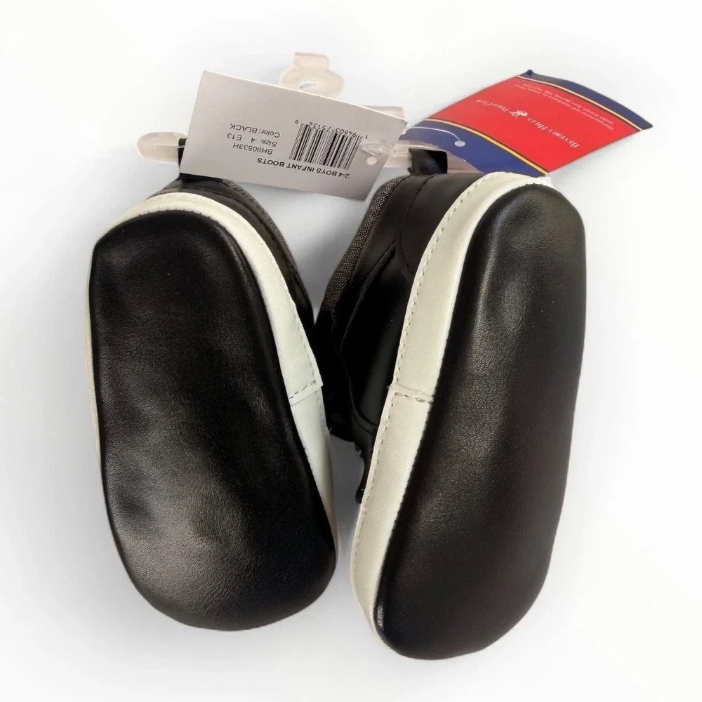 Josmo Unisex Baby Sneakers Size 4‎ Infant Slip On Casual Crib Shoes Black